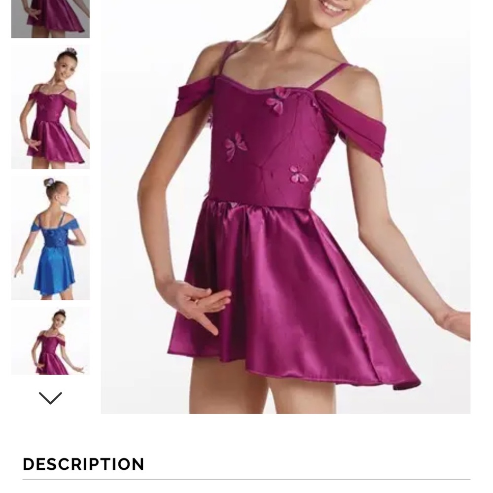 Purple Off-Shoulder Dress with Butterfly Details